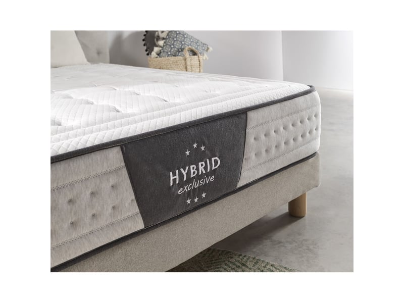  Matelas hybride à ressorts ensachés hybrid exclusive - mi-ferme, mémoire de forme, indépendance de couchage 8435720046380 - Conforama D