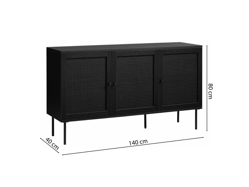 Selsey mogest - buffet - 140 cm - noir Mogest - Conforama C