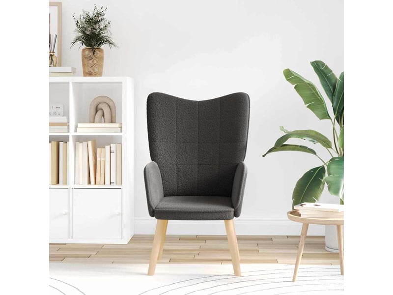  Fauteuil salon, fauteuil relax gris foncé 62 x 67 x 95,5 cm tissu sherpa  - Conforama C