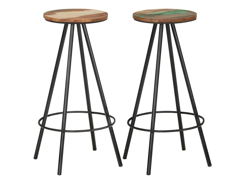  Lot de 2 tabouret de bar, chaise de bar bois massif de récupération shl90093  - Conforama B