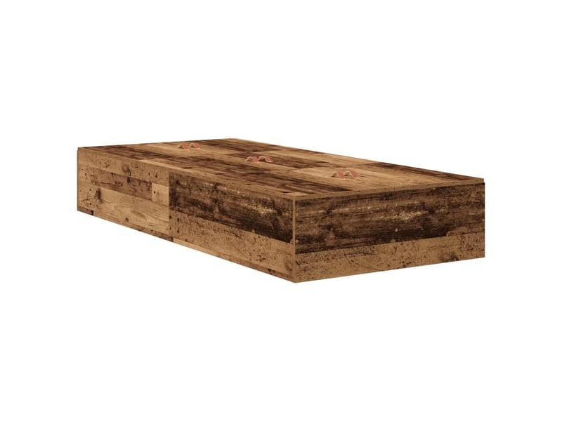  Lit simple- lit adulte -  cadre de lit avec rangement avec porte bois ancien 100 x 200 cm  - Conforama D