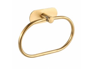 Anneau de serviette en acier inoxydable, rack ovale sans punch, sans ongles, or, pour