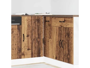 Meuble de rangement, meuble bas de cuisine vieux bois bois d'ingénierie
