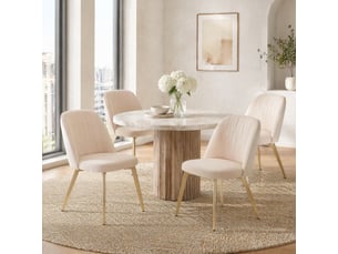Lot de 4 chaises salle à manger 53x50x80cm, confort contemporain, dossier ergonomique, pour salon, cuisine, métal, beige+doré