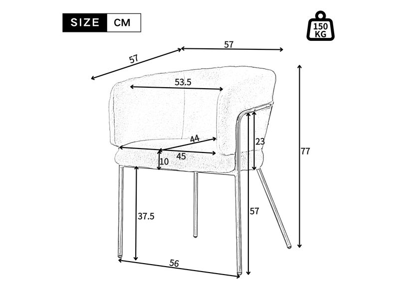  Lot de 2 fauteuils de loisirs blancs en fausse fourrure de lapin et métal  - Conforama E
