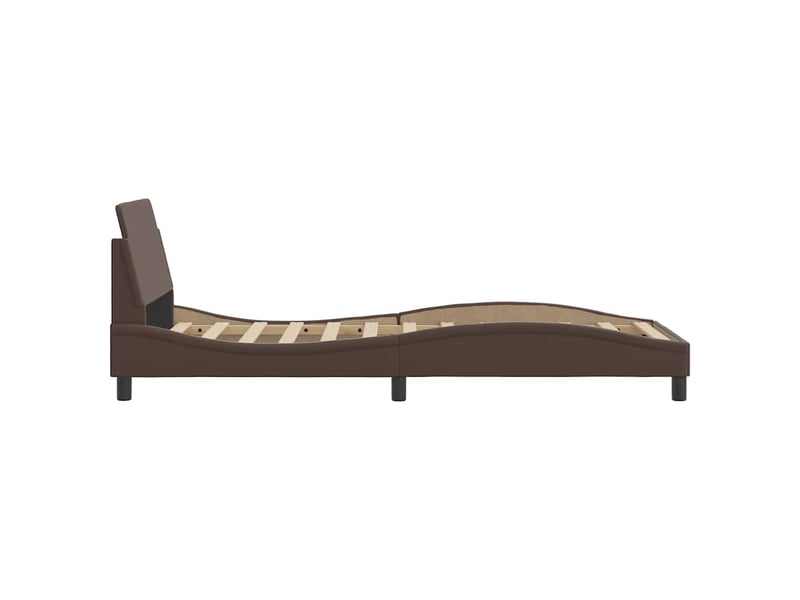  Lit simple- lit adulte -  cadre de lit dover marron 80x200 cm similicuir  - Conforama D