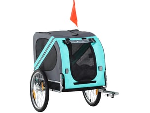 Remorque vélo pour enfent 130x73x90 cm – vert – pliante avec roues 20 pouces et protection pluie