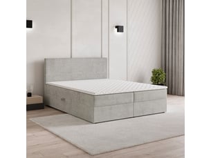 Lit avec rangement 140x200 cm <strong>MASSENO</strong>  <strong></strong> coloris gris