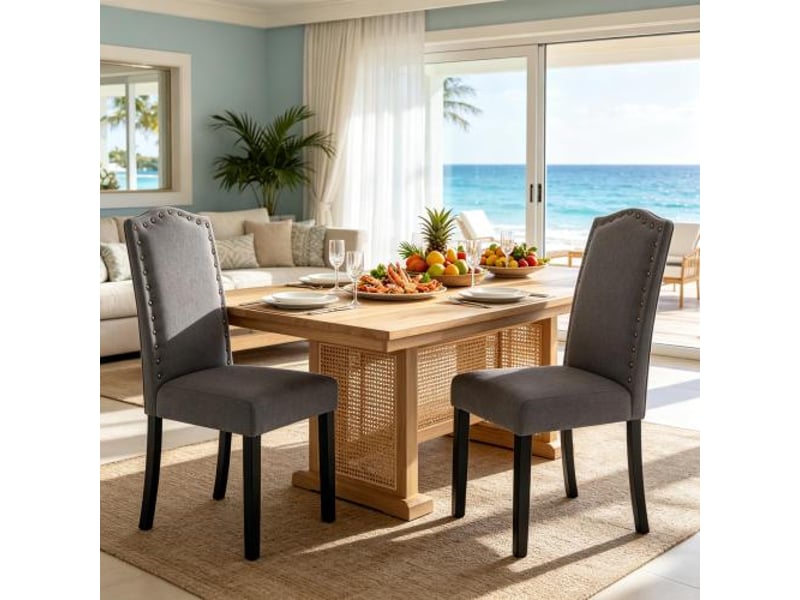  Chaise à dossier haut moderne - lot de 2 - salle à manger, salon, bureau, cuisine  - Conforama E