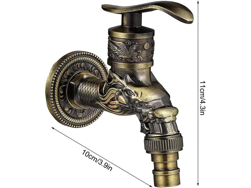  Robinet mural rétro en laiton, g12, laiton antique, motif dragon en bronze antique YSK0001586LY - Conforama E