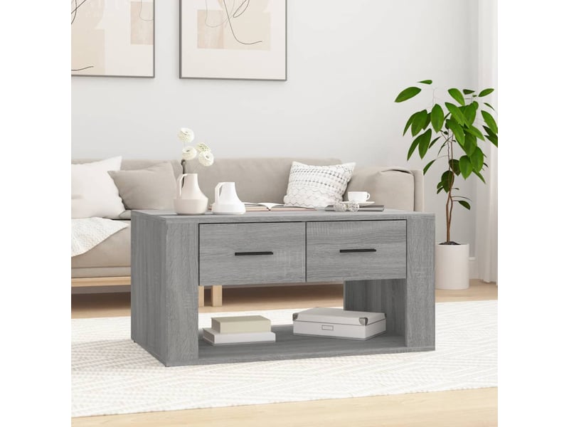  Table basse, table d'appoint, table de salon sonoma gris 80x50x40 cm bois d'ingénierie  - Conforama B