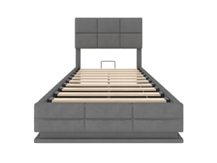Lit coffre 90x200 cm MAISONORA coloris gris