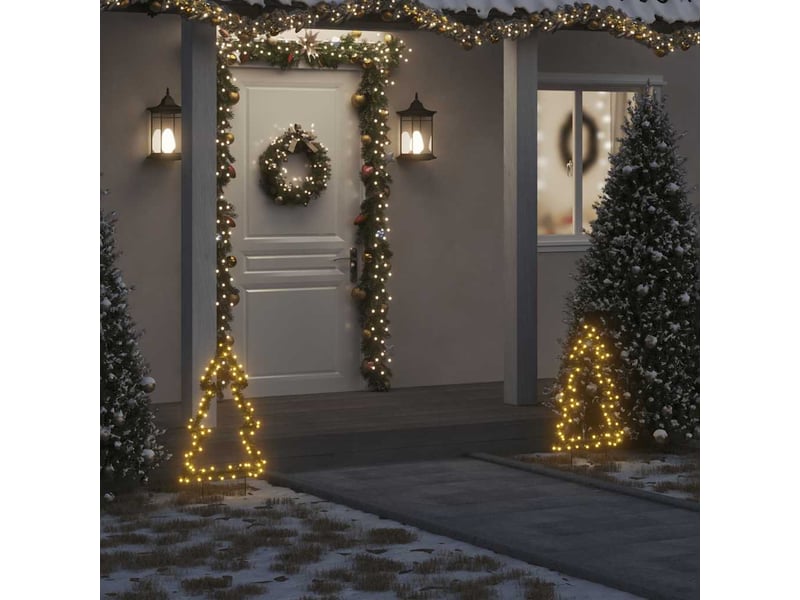  Décoration lumineuse arbre de noël avec piquets 80 led 60 cm  - Conforama B
