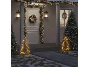 Décoration lumineuse arbre de noël avec piquets 80 led 60 cm