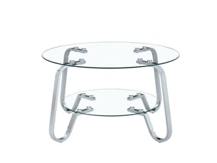 Table basse rond(e) coloris argenté ULEVR  - 80 cmx80 cm