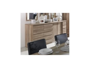 Lit eveline 160x200 cm en métal et bois coloris gris et naturel avec sommier.