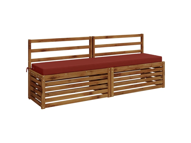 Lot de 2 coussins de banc, coussins d'assise soest 100 % polyester rouge cf57418 - Conforama C