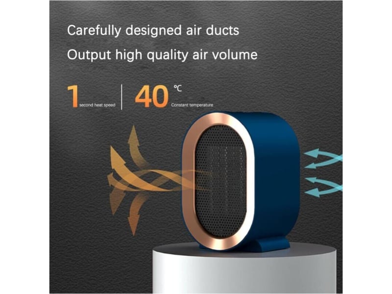  Chauffage soufflant de salle de bain mini chauffage d'appoint chauffage soufflant portable en céramique silencieux électrique chauffages électriques mobiles pour la maison et le petit bureau 1200w, bleu  - Conforama B