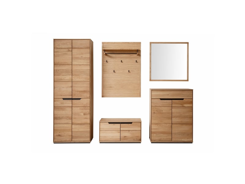  Ensemble de 5 meubles d'entrée coloris chêne sauvage  - Conforama A