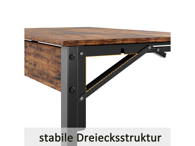  Tables d'appoint pliables - ensemble de 2 tables - dimensions 60x37x71 cm - marron rustique - cadre en métal 60x37x71cm - Conforama E