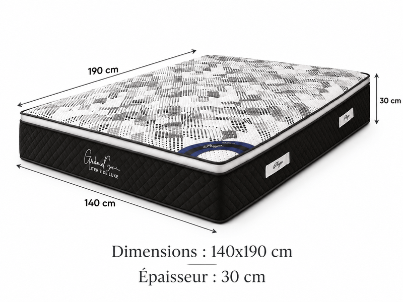  Matelas plaza à ressorts ensachés 140x190 cm épaisseur 30 cm  - Conforama C