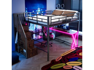 Lit mezzanine 160x200 cm <strong></strong> <strong></strong> coloris noir