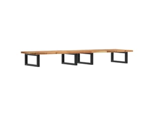 Étagère de vasque murale acier et bois massif d'acacia shl548