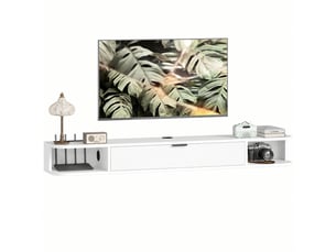 Meuble tv coloris blanc 140 cm
