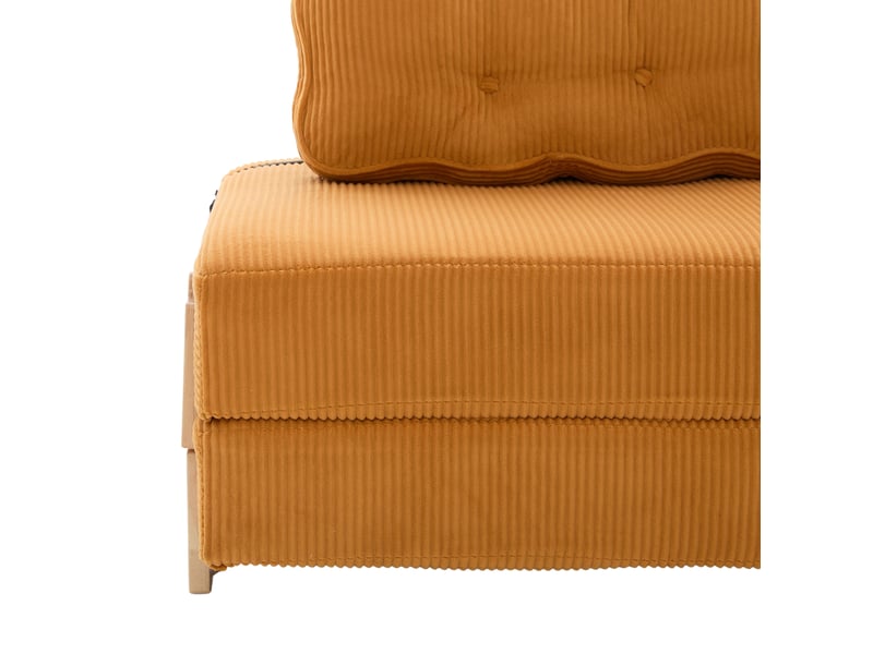  Fauteuil-lit 90x86x84 cm pliant à pieds en bois orange sans matelas  - Conforama D