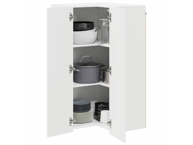 Meuble mural de cuisine, armoire d'angle cuisine porto blanc 57x57x100cm - Conforama C