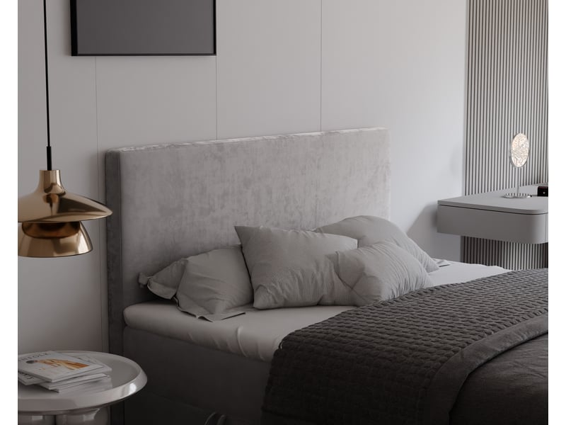  Lit coffre giulia - 180x200 cm - avec matelas et surmatelas - velours doux - gris GIULIA - Conforama D