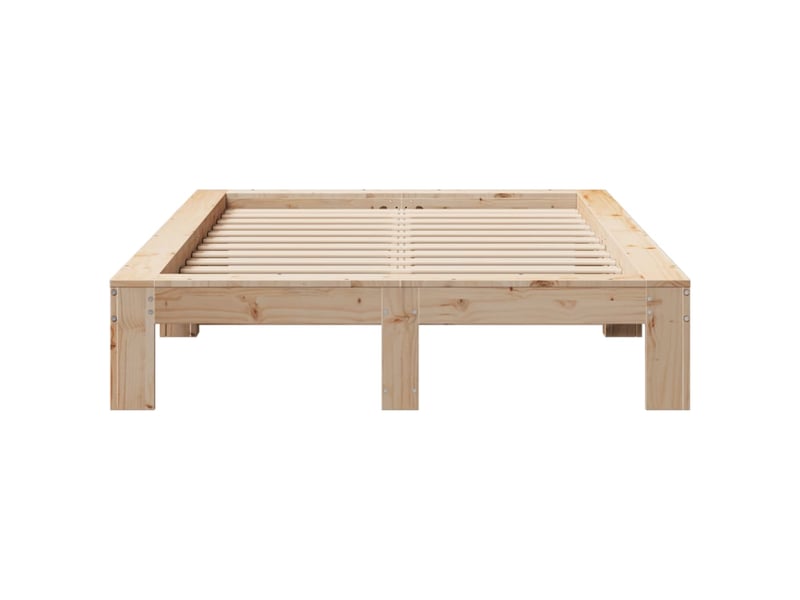  Lit double- lit adulte -  cadre de lit sans matelas 120x200 cm bois de pin massif  - Conforama C