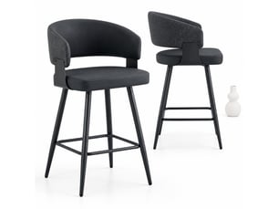 Lot de 2 chaises de salle à manger,46x47x94,5 cm,avec accoudoirs,similicuir,noir