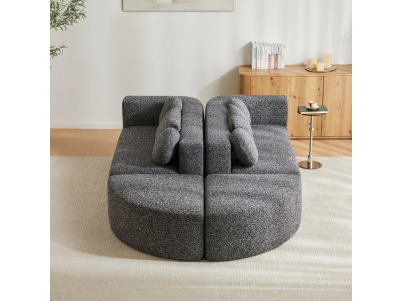 Canapé-lit modulable cloud chenille noir – sans montage – fonction couchage – 292x165x68 cm - Conforama E