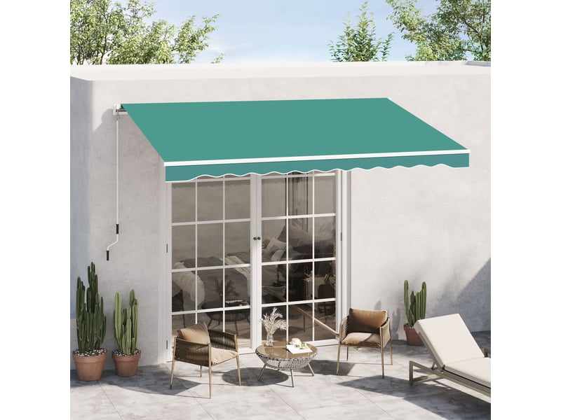  Store banne à manivelle en aluminium et polyester 3 x 2,5 m, vert foncé  - Conforama D