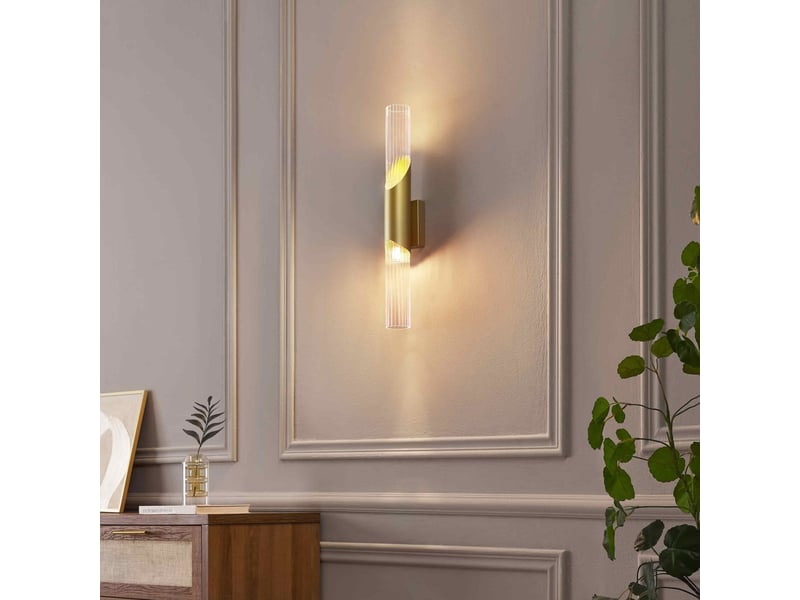  Longue applique contemporaine doré clair double verre 51 cm - capriano Capriano - Conforama C