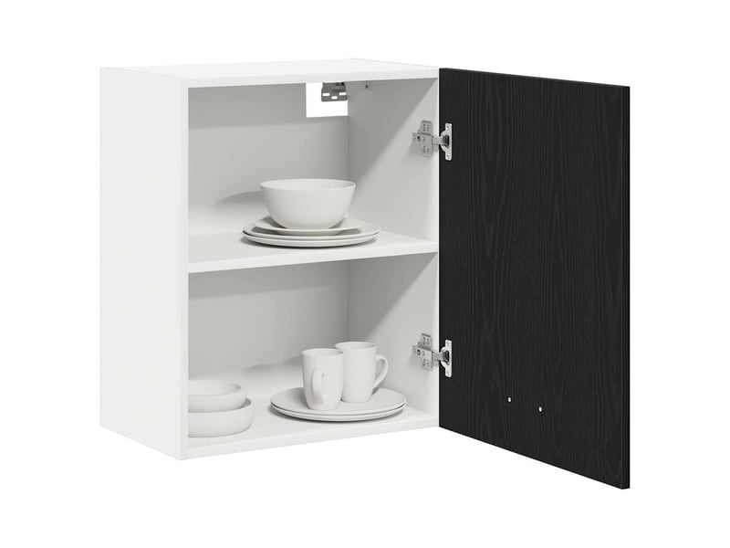  Meuble de rangement, armoire suspendue lyon chêne noir bois d'ingénierie  - Conforama C