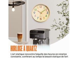 Horloge colorée – horloge à poser avec chiffres arabes – mouvement à quartz – horloge créative pour chambre – 12 pouces