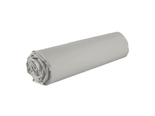 Drap housse 140x190 bonnet 35cm 100% coton gris silver - vitalia