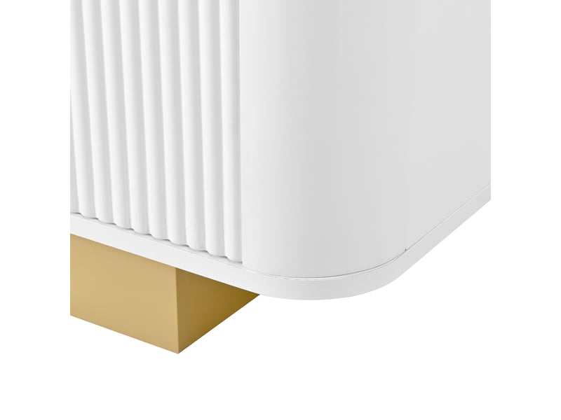  Meuble tv 170 cm avec façade texturée, angles arrondis, grand rangement et passe-câbles, design moderne  - Conforama E