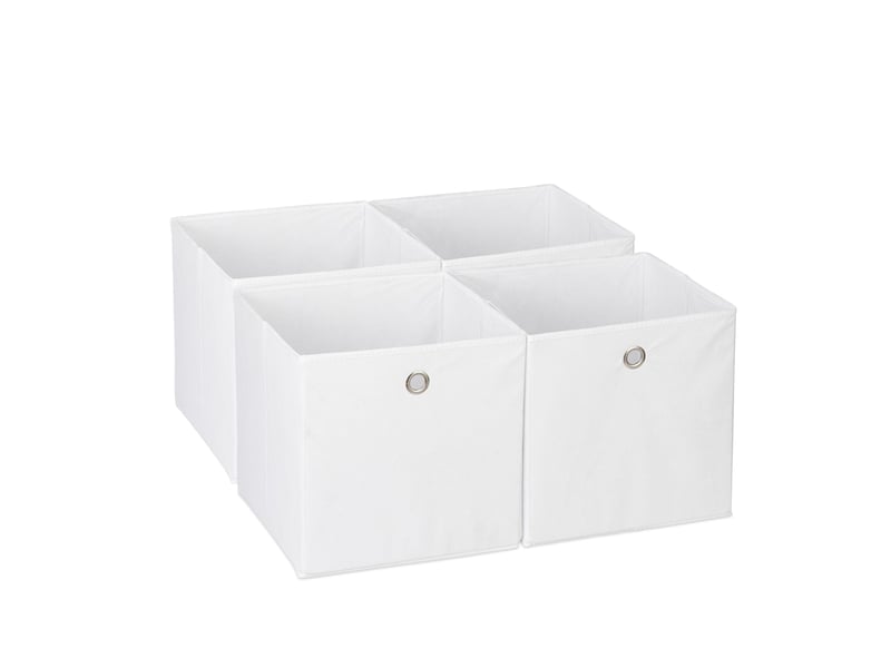  Lot de 4 boîtes de rangement pliables carrées 30 x 30 x 30 cm pour jouets vêtements style moderne en tissu gris 13_0014535  - Conforama A