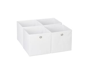 Lot de 4 boîtes de rangement pliables carrées 30 x 30 x 30 cm pour jouets vêtements style moderne en tissu gris 13_0014535