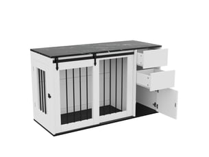 Table basse rectangulaire coloris blanc <strong>DESMIU</strong> <strong></strong> - 60 cmx140 cm