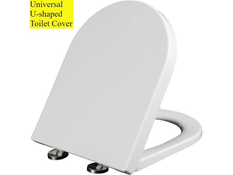  Siège de toilette épais en forme de u, facile à installer, à chute lente et silencieuse, universel pour les toilettes domestiques et commerciales  - Conforama A