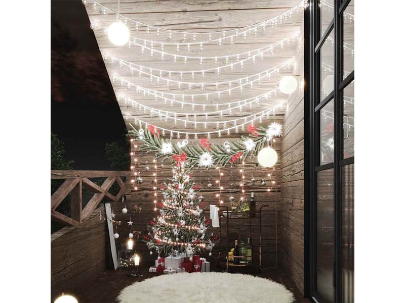  Guirlande lumineuse, éclairage de noël globe 40 m 400 led blanc froid 8 fonctions cf62450  - Conforama B