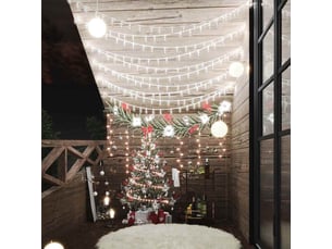 Guirlande lumineuse, éclairage de noël globe 40 m 400 led blanc froid 8 fonctions cf62450
