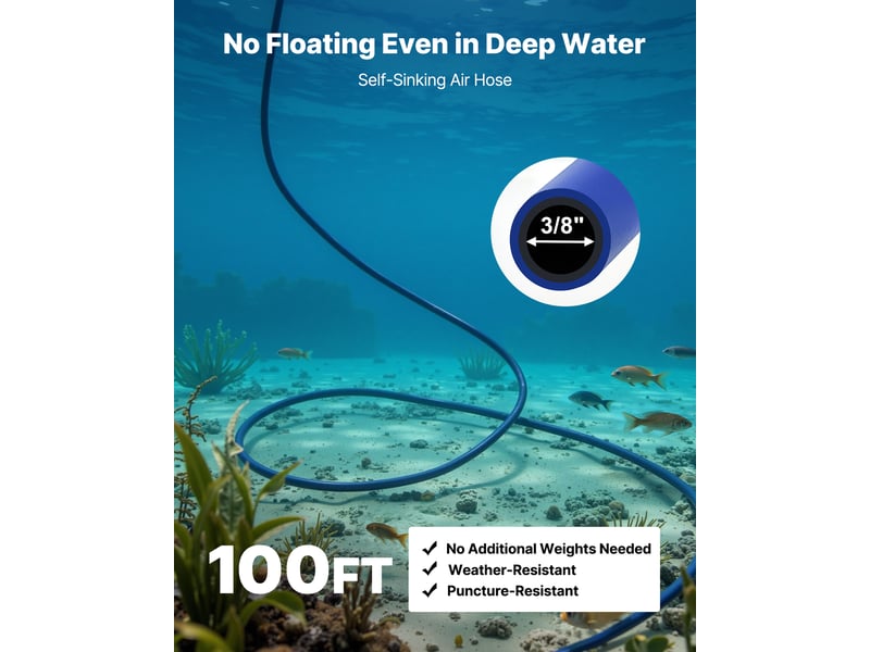  Vevor aérateur bassin système aération lac étang 1,2 hectare 590 w 2 diffuseurs  - Conforama D