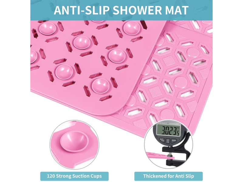  Tapis de douche en tpe à ventouses - 27 x 27 pouces - rose  - Conforama B