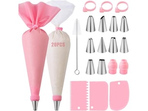 Ensemble de poches à douille, douilles à pâtisserie, accessoires de pâtisserie (rose, 40 pièces) - pink