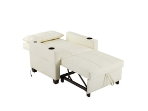 Fauteuil convertible <strong>MODENVIE</strong> Simili blanc